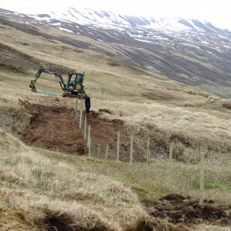 Girðingarvinna í Svarfaðardal í maí 2010